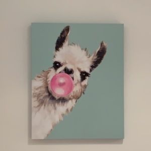 Cute hanging llama wall art